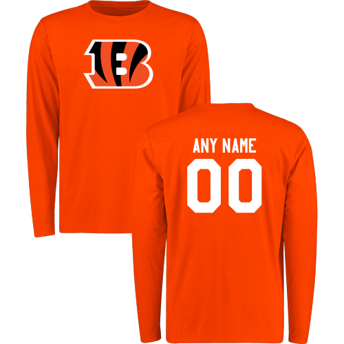 Men Cincinnati Bengals Design-Your-Own Long Sleeve Custom NFL T-Shirt